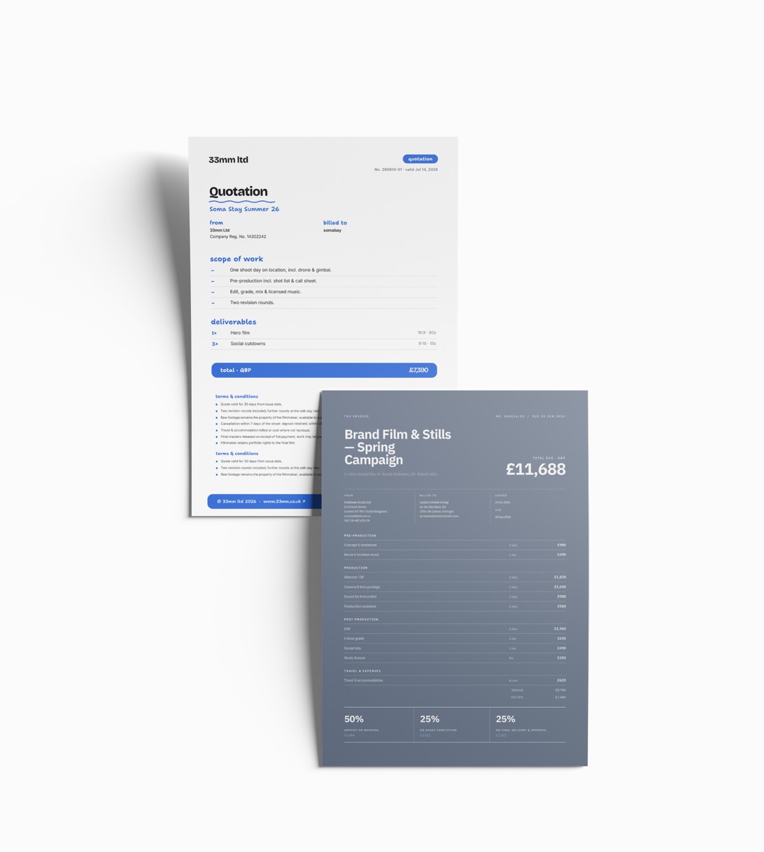 A client-ready, white-labelled quotation document